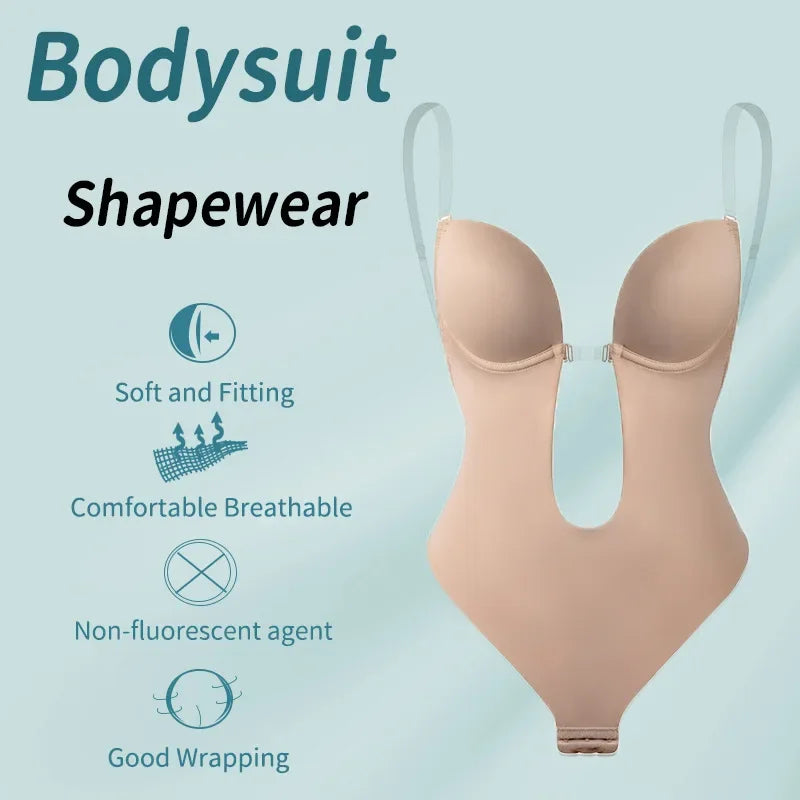 Women Full Body Shaper Bra Backless Bodysuit