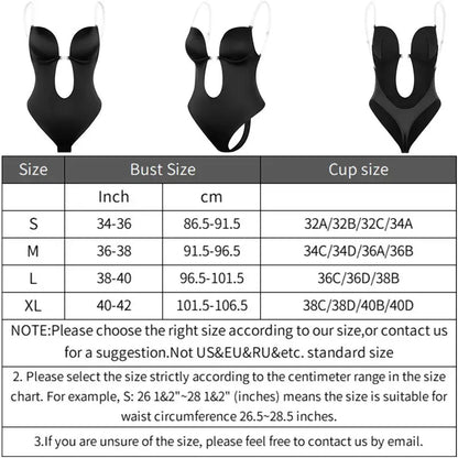 Women Full Body Shaper Bra Backless Bodysuit